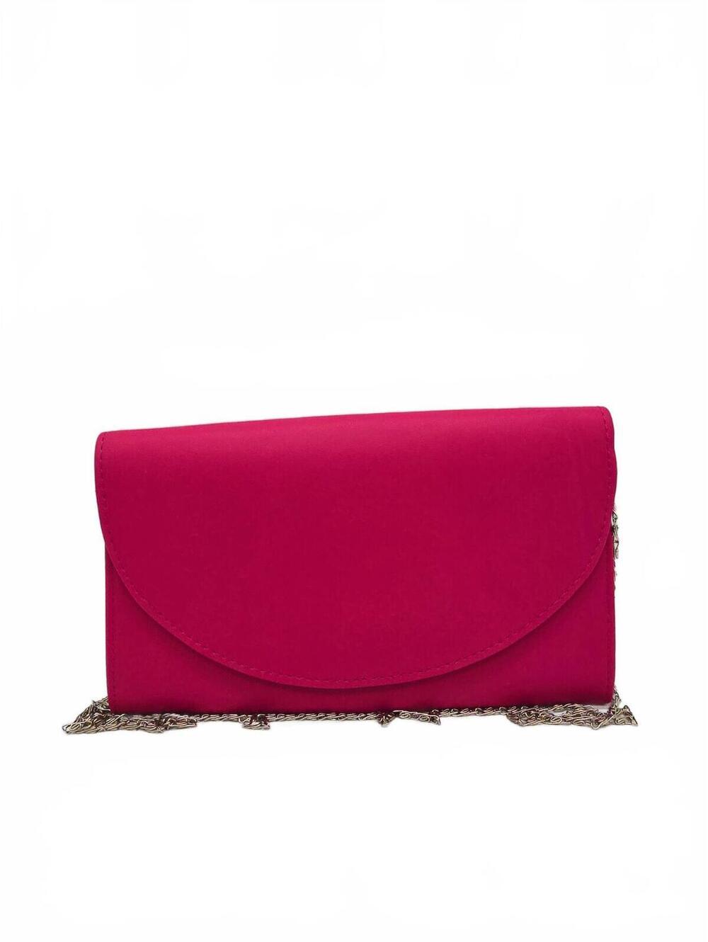 Elegant Fuchsia Clutch Purse with Chain Strap